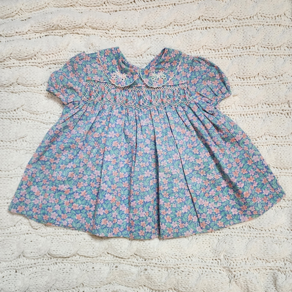 Polly Flinders vintage 12 mos microfloral dress
